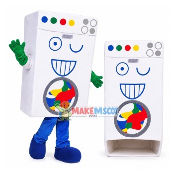 White Smart Drum Washing Machine Mascot Costume White Smart Drum Washing Machine Mascot Costume