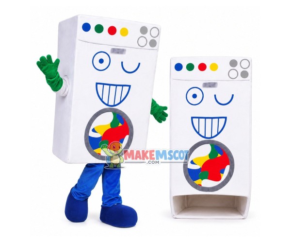 White Smart Drum Washing Machine Mascot Costume White Smart Drum Washing Machine Mascot Costume