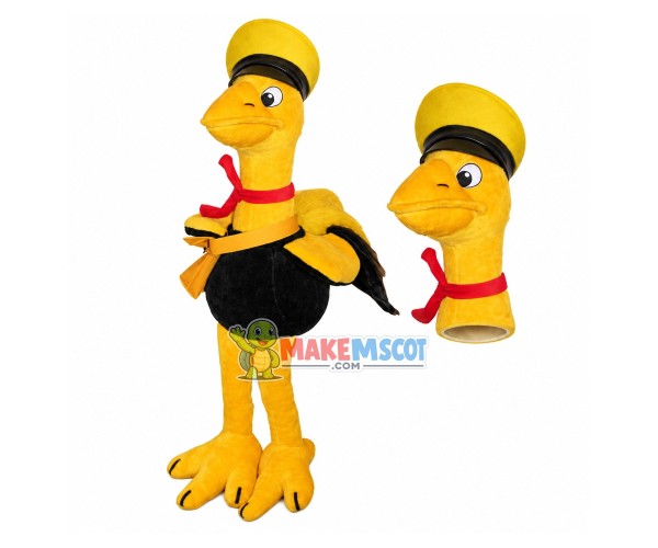 The Yellow Ostrich Courier Mascot Costume