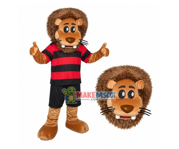 Peaceful Lion With Flattened Teeth Mascot Costume Peaceful Lion With Flattened Teeth Mascot Costume