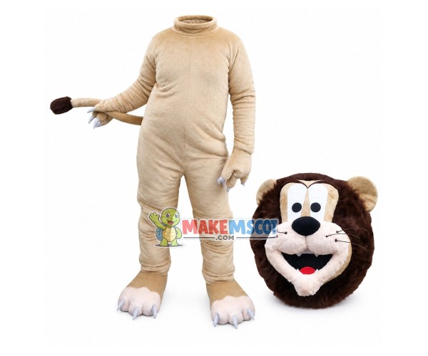 Pulling Tail The Adult Beige Lion Mascot Costume Pulling Tail The Adult Beige Lion Mascot Costume