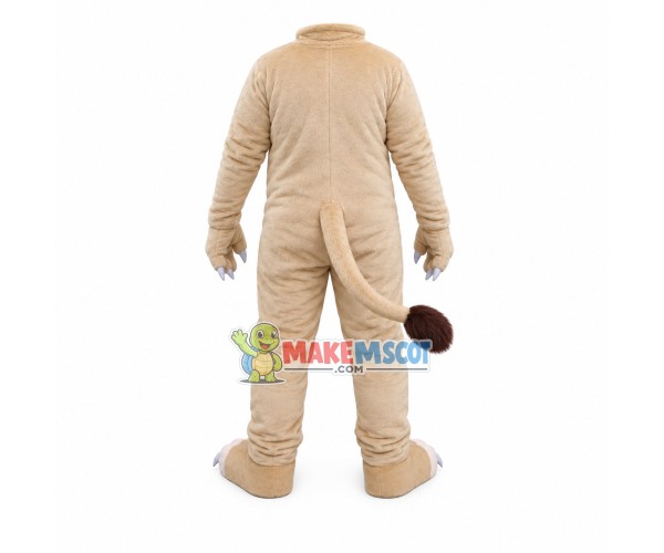 Pulling Tail The Adult Beige Lion Mascot Costume Pulling Tail The Adult Beige Lion Mascot Costume