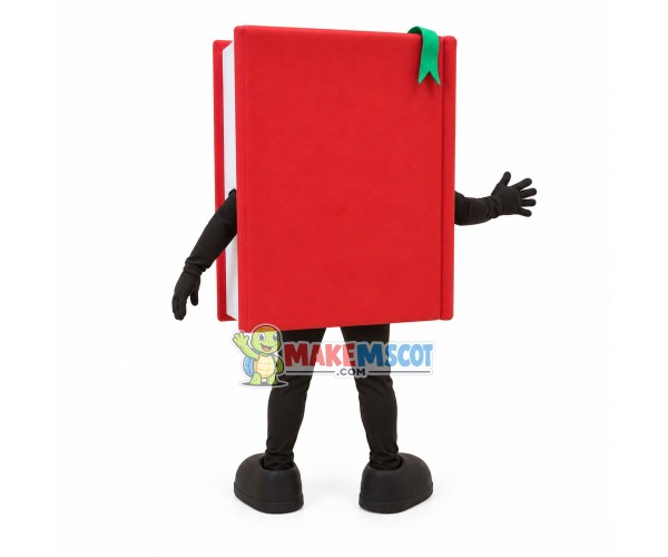 Red Book With Bookmark Cartoon Mascot Costume Red Book With Bookmark Cartoon Mascot Costume