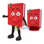 Red Book With Bookmark Cartoon Mascot Costume