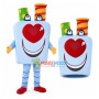 Heart Shaped Nose Square Doll Mascot Costume