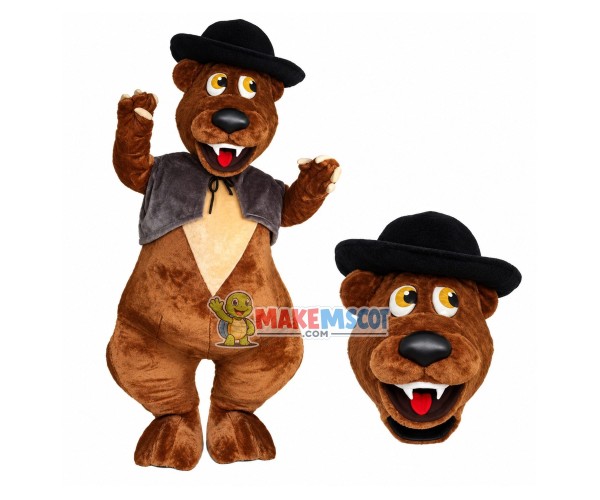 Bad-minded Wild Bear In Disguise Mascot Costume
