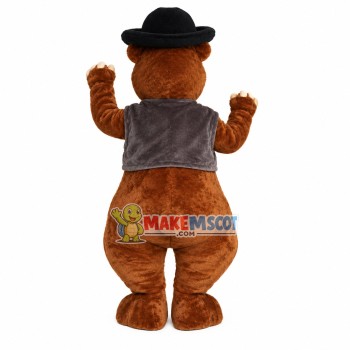 Bad-minded Wild Bear In Disguise Mascot Costume Bad-minded Wild Bear In Disguise Mascot Costume
