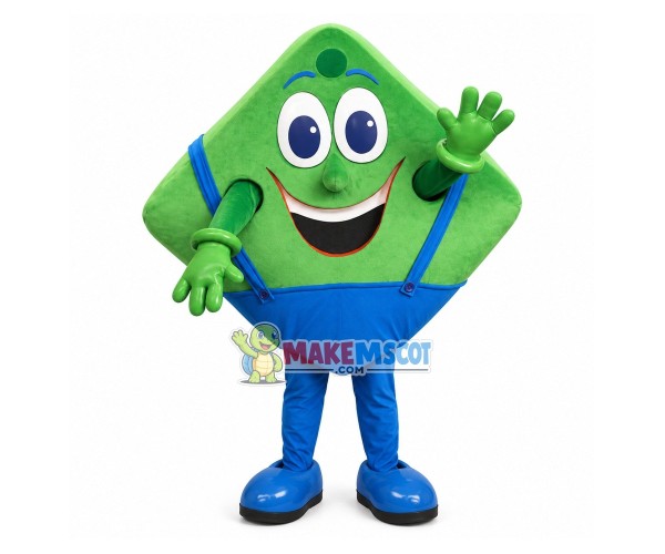 Green Square Billboard Cartoon Mascot Costume