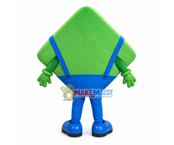 Green Square Billboard Cartoon Mascot Costume Green Square Billboard Cartoon Mascot Costume