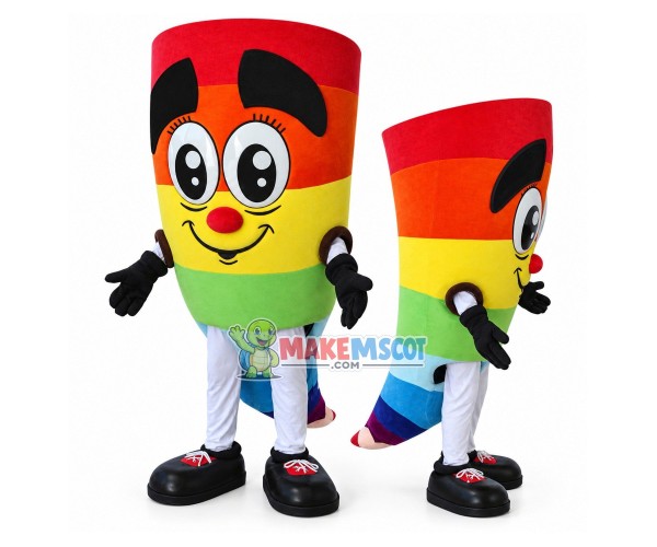 Conch Shaped Colored Pencil Mascot Costume Conch Shaped Colored Pencil Mascot Costume