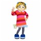 Lively Girl In The Striped Blouse Dress Mascot Costume Lively Girl In The Striped Blouse Dress Mascot Costume