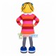 Lively Girl In The Striped Blouse Dress Mascot Costume Lively Girl In The Striped Blouse Dress Mascot Costume
