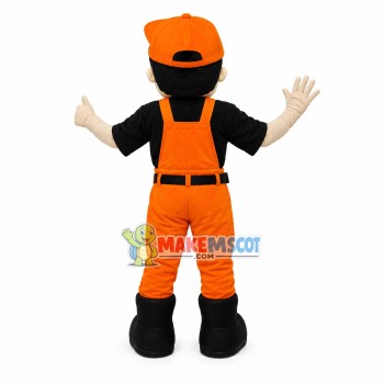 Bearded Repairman With Satisfied Service Mascot Costume Bearded Repairman With Satisfied Service Mascot Costume