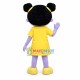 Purple Girl Doll In Printed Dress Mascot Costume
