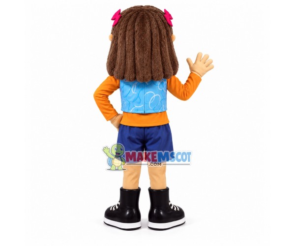 Outdoor Sports Girl With Hairpins Mascot Costume Outdoor Sports Girl With Hairpins Mascot Costume