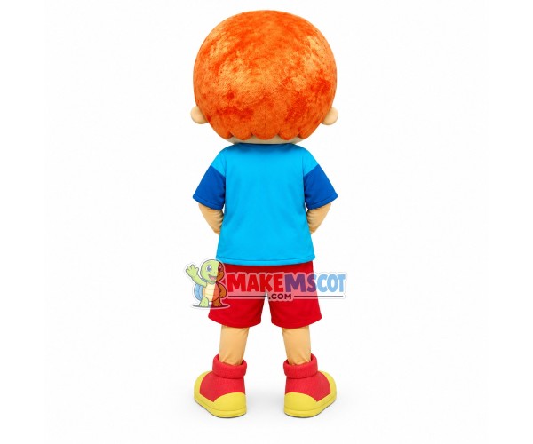 Clever Boy Student With Pink Glasses Mascot Costume Clever Boy Student With Pink Glasses Mascot Costume
