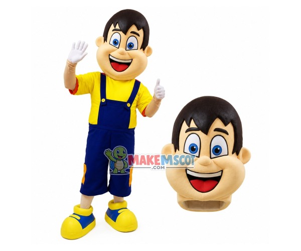 Positive Boy Student Representative Mascot Costume Positive Boy Student Representative Mascot Costume