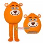 Smiling Cartoon Round Bear Mascot Costume