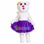Actor Bear Wearing Purple Skirt Mascot Costume