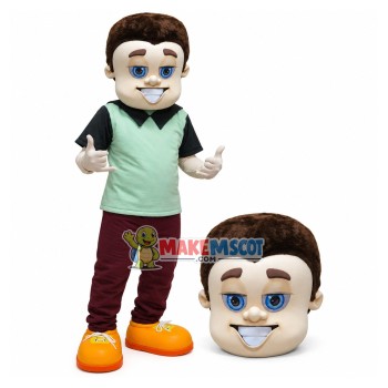 The Smiling Blue-eyed Man Mascot Costume