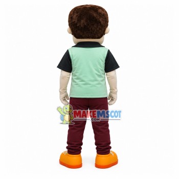 The Smiling Blue-eyed Man Mascot Costume The Smiling Blue-eyed Man Mascot Costume