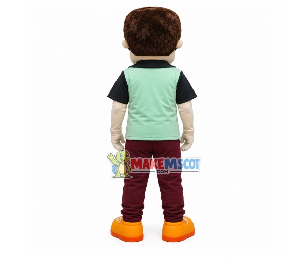 The Smiling Blue-eyed Man Mascot Costume The Smiling Blue-eyed Man Mascot Costume