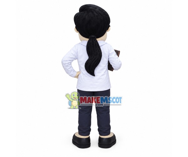 Kind Senior Sister With Ponytail Mascot Costume