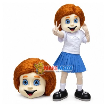 Energetic The Short Hair Girl Mascot Costume Energetic The Short Hair Girl Mascot Costume