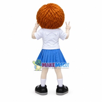 Energetic The Short Hair Girl Mascot Costume Energetic The Short Hair Girl Mascot Costume