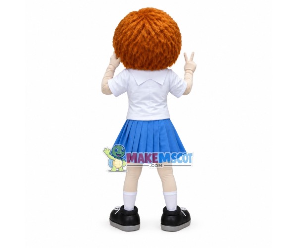 Energetic The Short Hair Girl Mascot Costume Energetic The Short Hair Girl Mascot Costume
