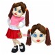 Pretty Girl Student With Double Ponytails Mascot Costume Pretty Girl Student With Double Ponytails Mascot Costume