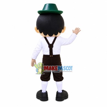 Gentle Boy With Round Glasses Mascot Costume Gentle Boy With Round Glasses Mascot Costume