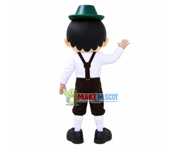 Gentle Boy With Round Glasses Mascot Costume Gentle Boy With Round Glasses Mascot Costume