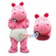Baby Pink Hippo Wearing Diapers Mascot Costume Baby Pink Hippo Wearing Diapers Mascot Costume