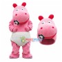 Baby Pink Hippo Wearing Diapers Mascot Costume