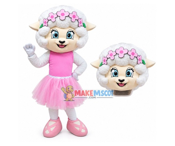 The Graceful Ballerina Sheep Mascot Costume The Graceful Ballerina Sheep Mascot Costume