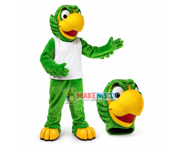 Green Parrot of Landscape Company Mascot Costume Green Parrot of Landscape Company Mascot Costume