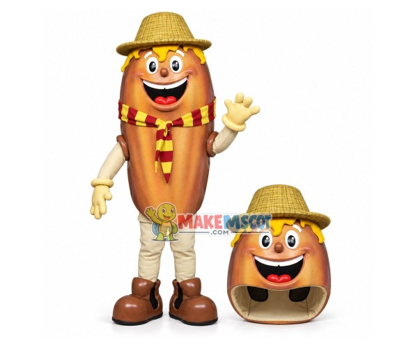 Personally Grown Large Pecan Cartoon Mascot Costume Personally Grown Large Pecan Cartoon Mascot Costume