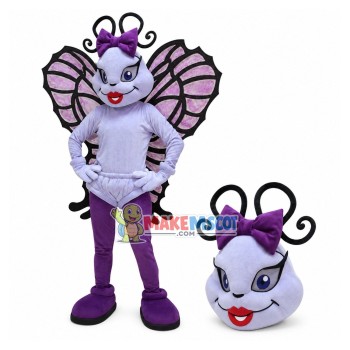 Exquisite The Sexy Violet Butterfly Mascot Costume Exquisite The Sexy Violet Butterfly Mascot Costume