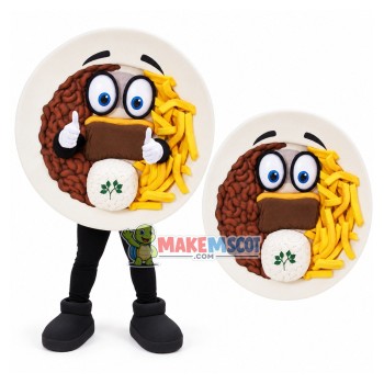 Plate of Low-calorie Diet Meal Mascot Costume