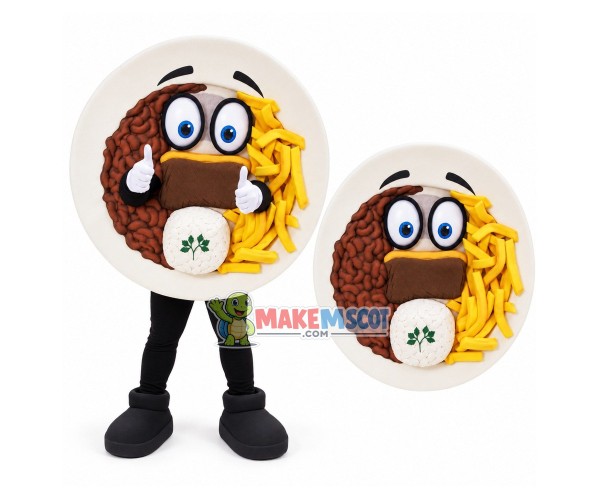 Plate of Low-calorie Diet Meal Mascot Costume