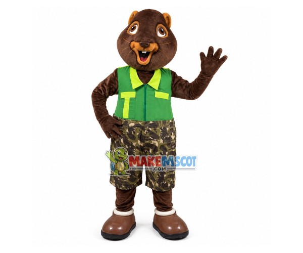 Outdoor Squirrel Wearing Camouflage Pants Mascot Costume Outdoor Squirrel Wearing Camouflage Pants Mascot Costume