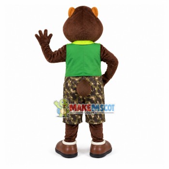 Outdoor Squirrel Wearing Camouflage Pants Mascot Costume Outdoor Squirrel Wearing Camouflage Pants Mascot Costume