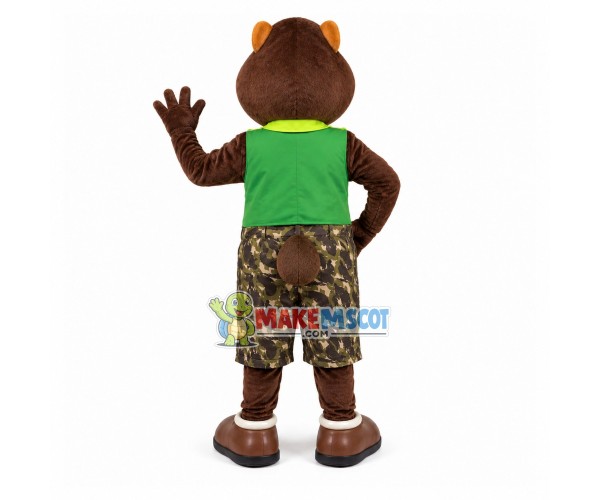 Outdoor Squirrel Wearing Camouflage Pants Mascot Costume Outdoor Squirrel Wearing Camouflage Pants Mascot Costume
