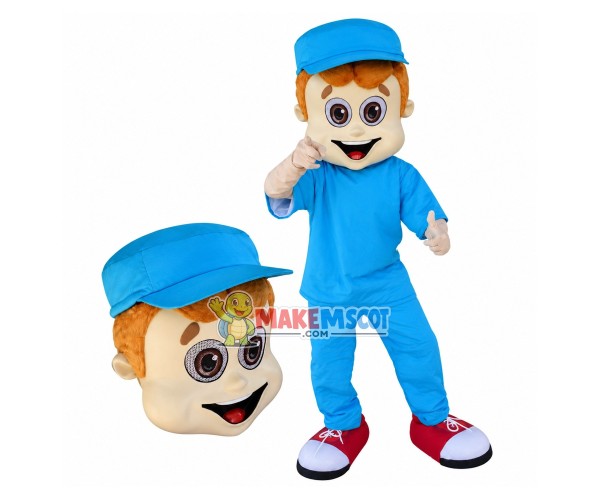 The Outgoing Blonde Boy Mascot Costume