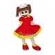 Campus Girl Singer In Red Bud Dress Mascot Costume