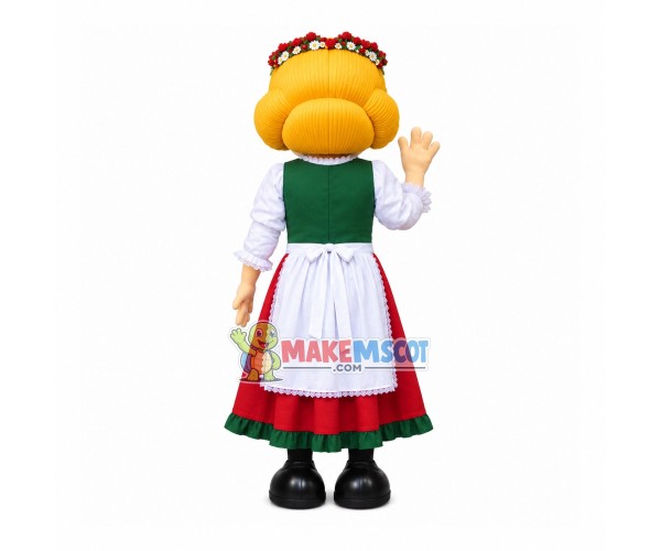 Blonde Cook Lady of Italian Restaurant Mascot Costume Blonde Cook Lady of Italian Restaurant Mascot Costume