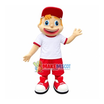 The Cheerful Boy Of Snack Restaurant Mascot Costume The Cheerful Boy Of Snack Restaurant Mascot Costume