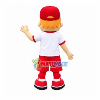 The Cheerful Boy Of Snack Restaurant Mascot Costume The Cheerful Boy Of Snack Restaurant Mascot Costume