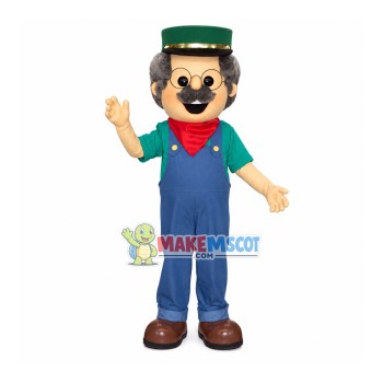 Elder Bearded Man In Uniform Mascot Costume Elder Bearded Man In Uniform Mascot Costume